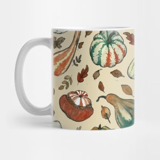 Watercolor Squash Pattern for Autumn Mug